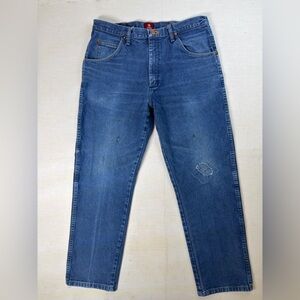 Vintage Wrangler 31MWZPW Relaxed Workwear Jeans Dark Denim Jeans Mens Size 34x30